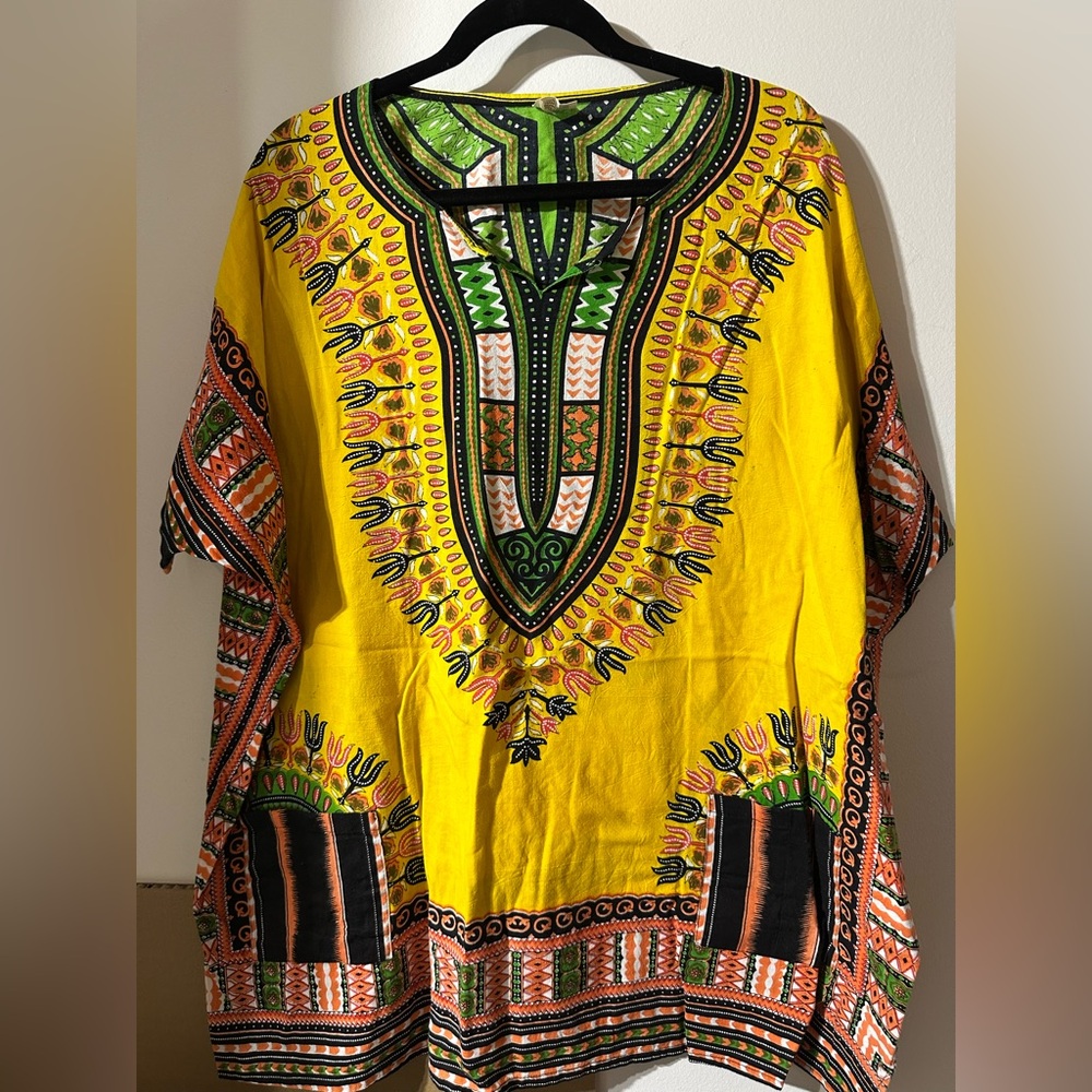 Vintage DASHIKI -Vibrant Yellow Top